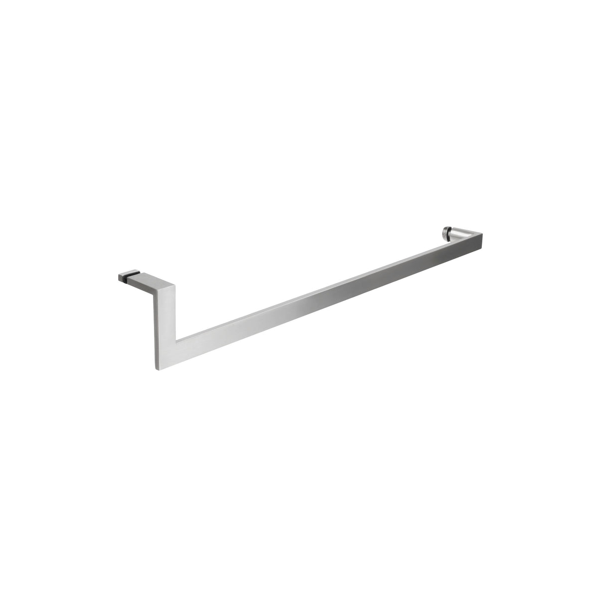 'J' Shape - Glass Door Handle + Towel Bar - Single Sided (with Back Side Cap)