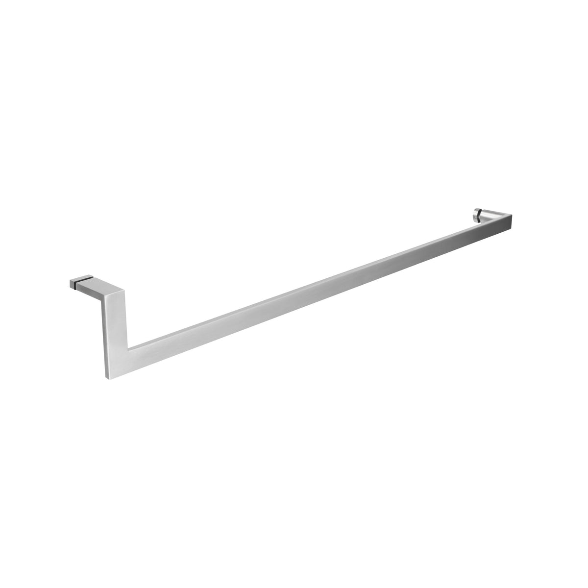 'J' Shape - Glass Door Handle + Towel Bar - Single Sided (with Back Side Cap)