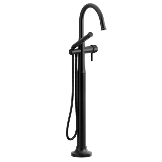 Momenti Thermostatic Single Hole Floor Mount Tub Filler Trim With C-Spout