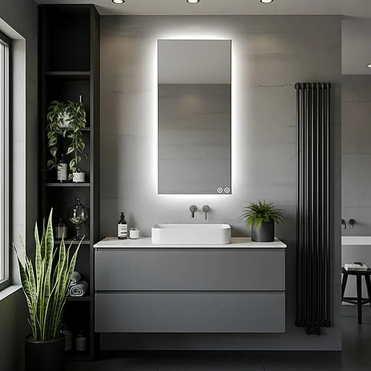 24" x 48" rectangular frameless LED mirror