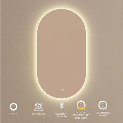 24" x 45" capsule frameless LED mirror