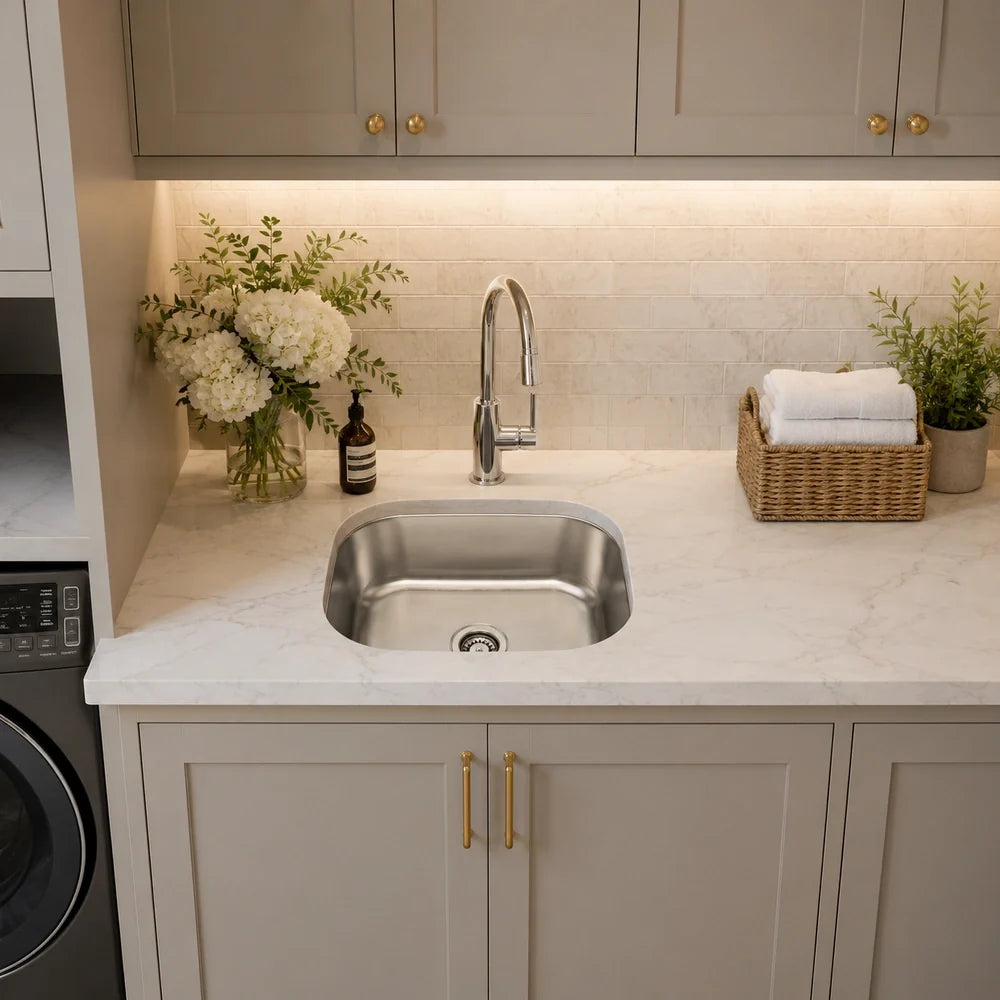 23" Undermount Single Bowl Kitchen / Laundry Sink