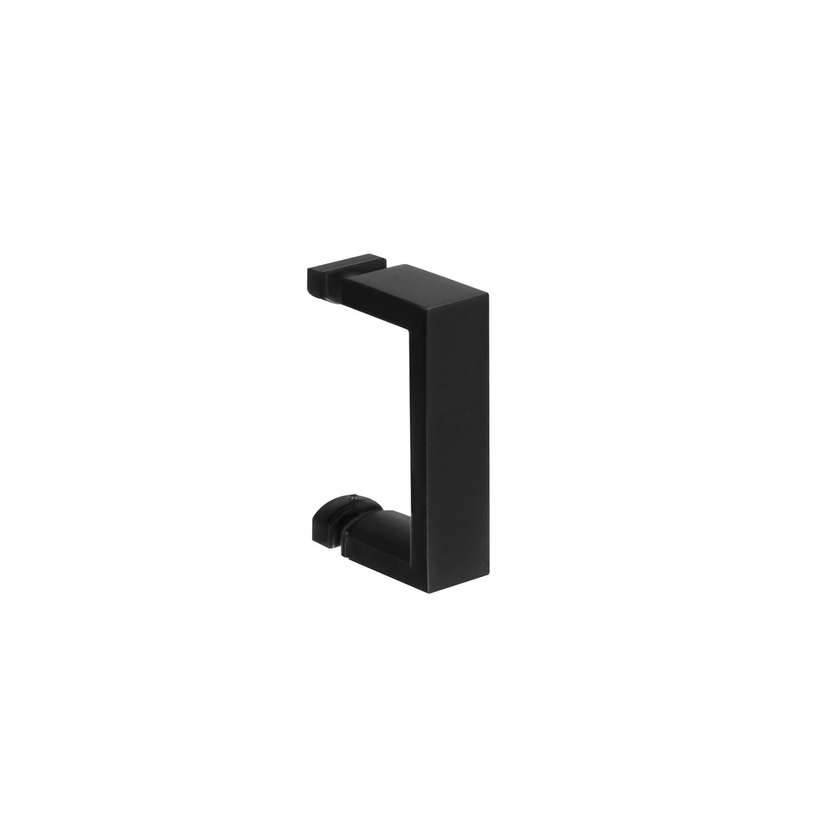 'U' Shape - Glass Door Handle - Single Sided (with Back Side Cap) - Matte Black