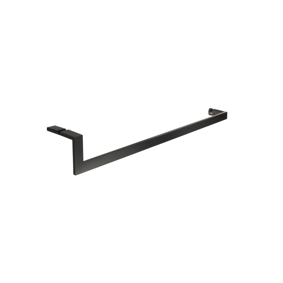 'J' Shape - Glass Door Handle Set - Towel Bar + Pull Knob