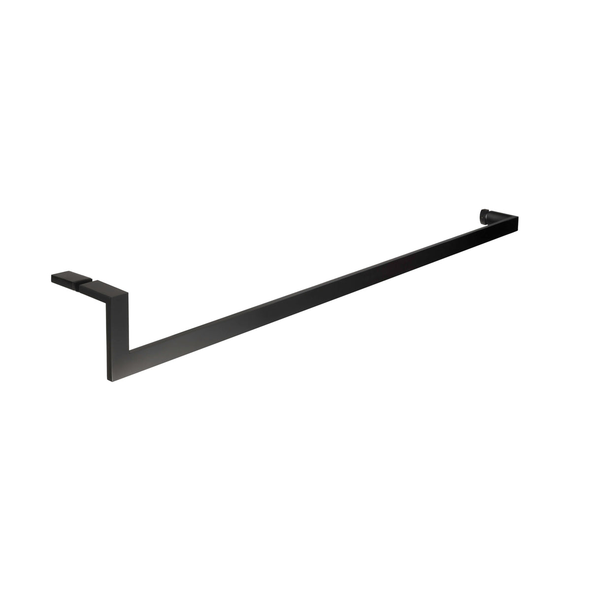 'J' Shape - Glass Door Handle Set - Towel Bar + Pull Knob