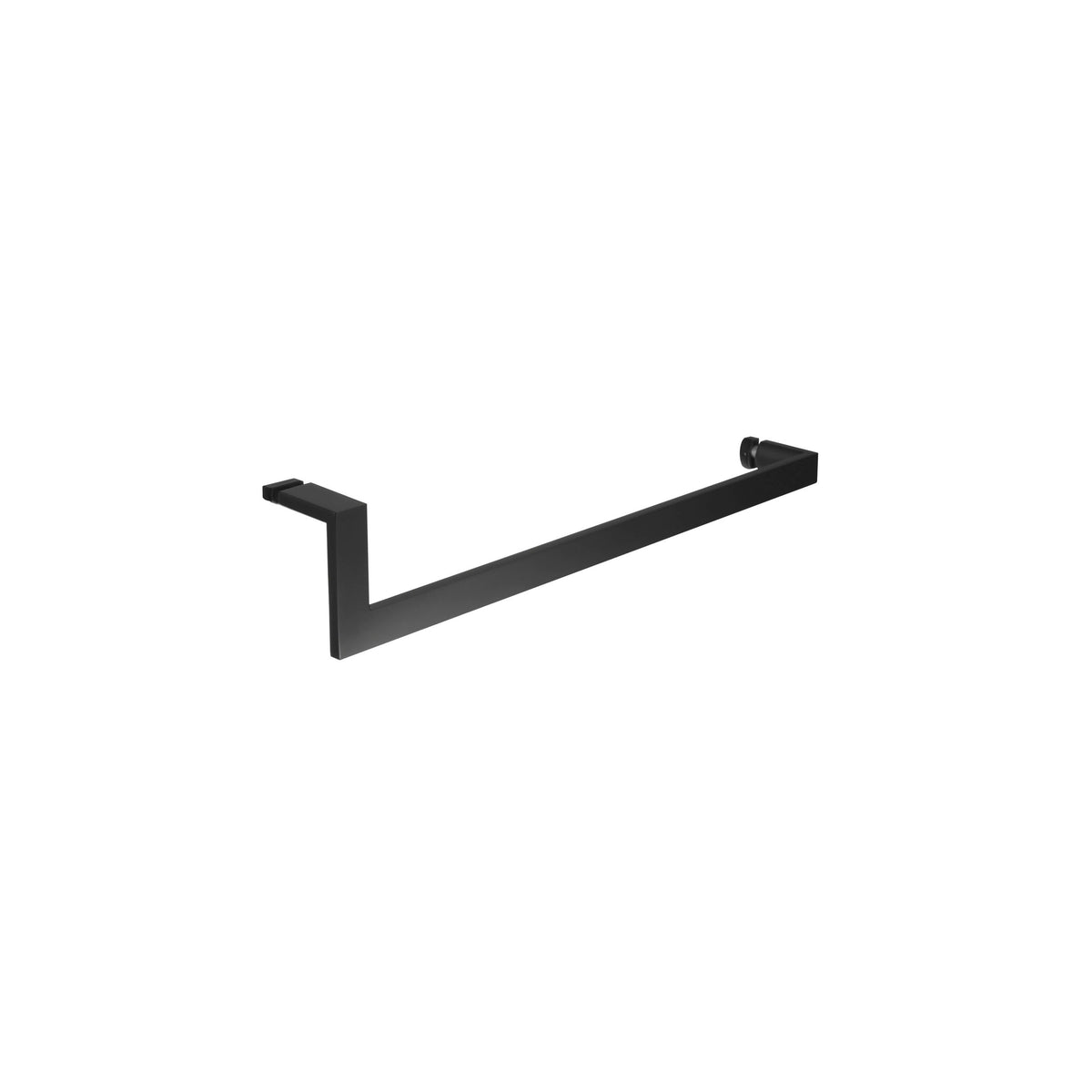'J' Shape - Glass Door Handle + Towel Bar - Single Sided (with Back Side Cap)