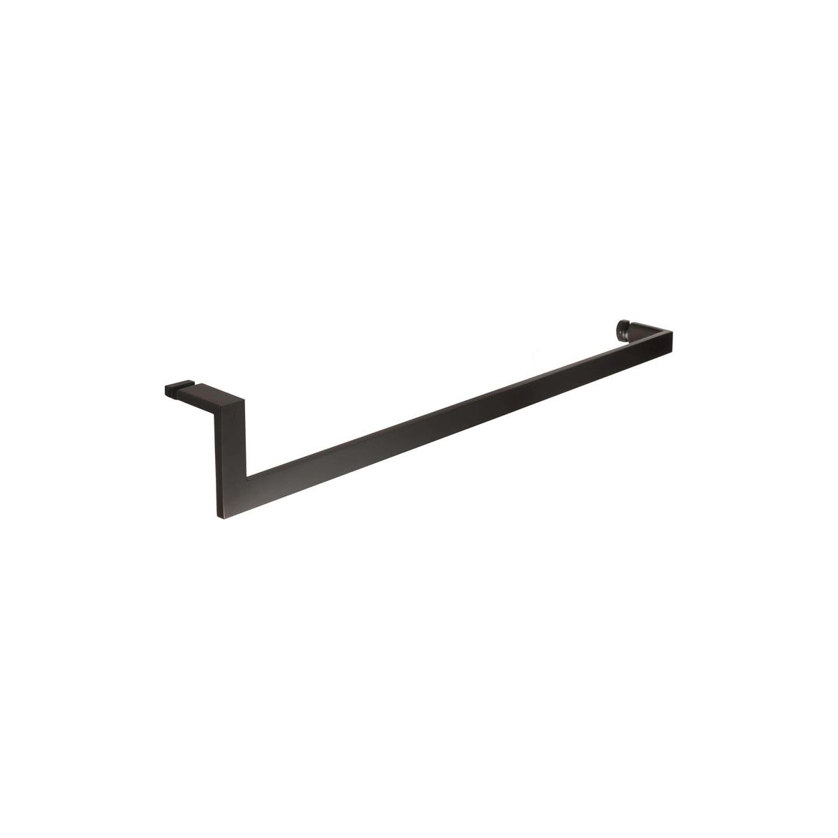 'J' Shape - Glass Door Handle + Towel Bar - Single Sided (with Back Side Cap)