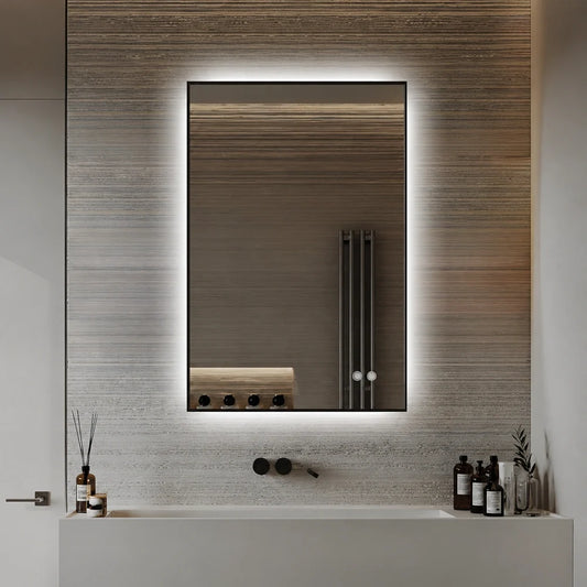 24" x 36" rectangular framed LED mirror