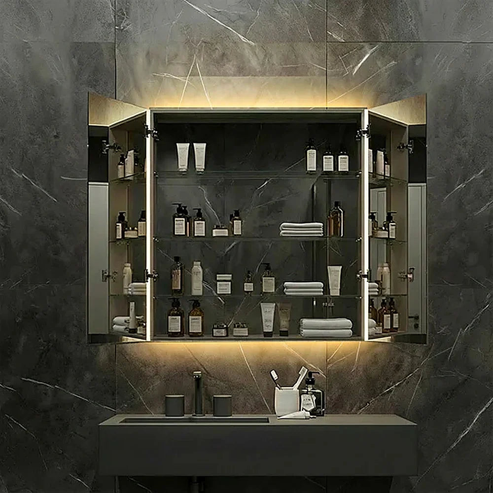 32" x 32" rectangular frameless LED medicine cabinet