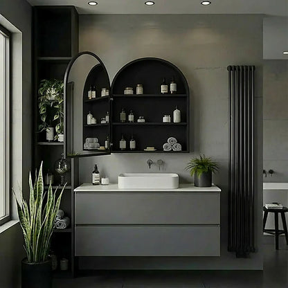 20" x 40" arched framed LED medicine cabinet