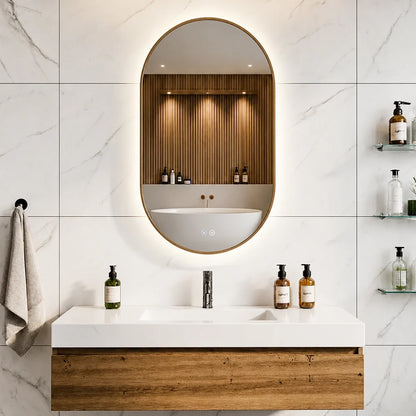 24" x 45" capsule framed LED mirror
