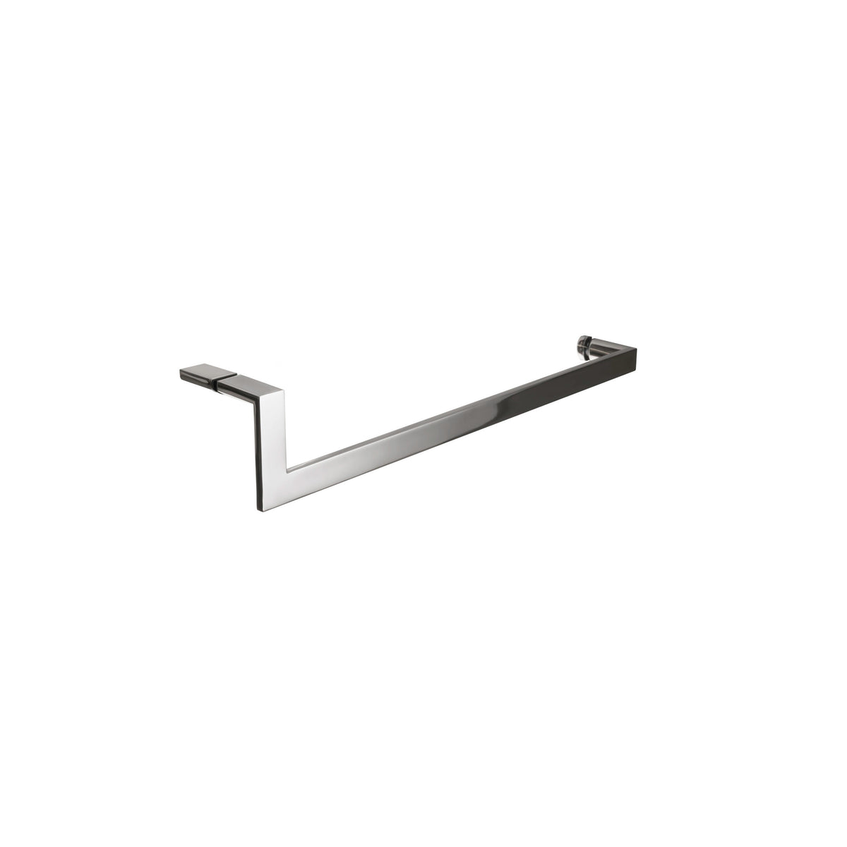 'J' Shape - Glass Door Handle Set - Towel Bar + Pull Knob