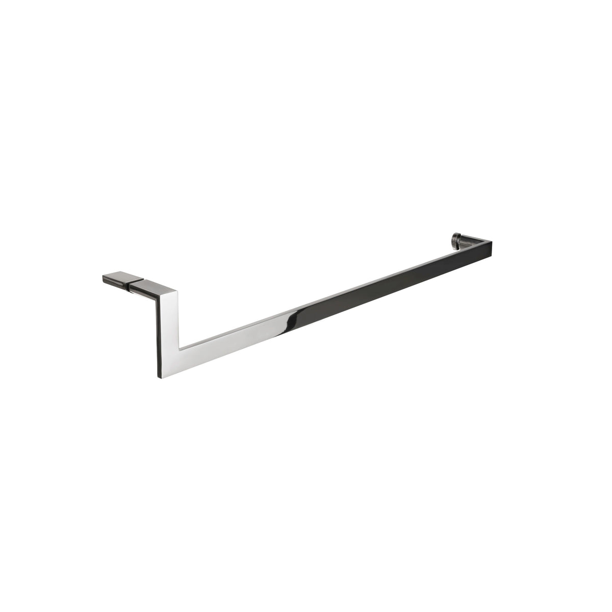 'J' Shape - Glass Door Handle Set - Towel Bar + Pull Knob