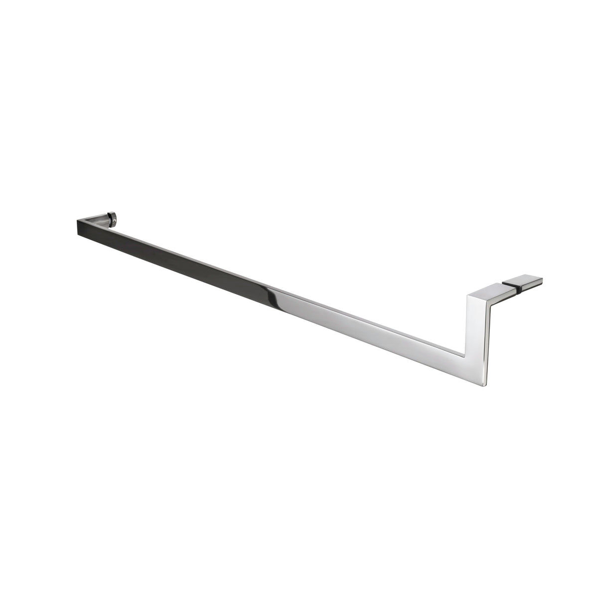 'L' Shape - Glass Door Handle set - Towel Bar + Pull Knob