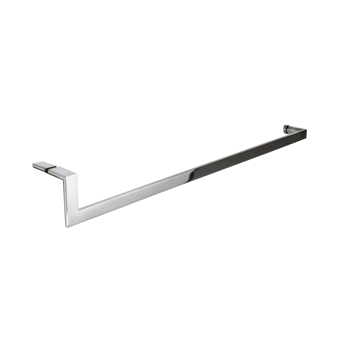 'J' Shape - Glass Door Handle Set - Towel Bar + Pull Knob