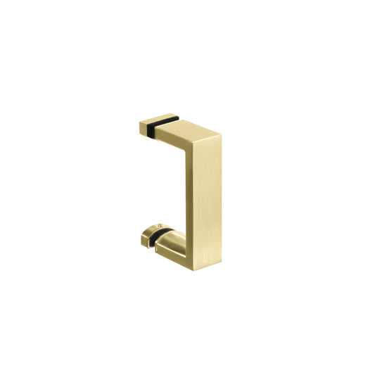 'U' Shape - Glass Door Handle - Single Sided (with Back Side Cap) - Satin Brass PVD