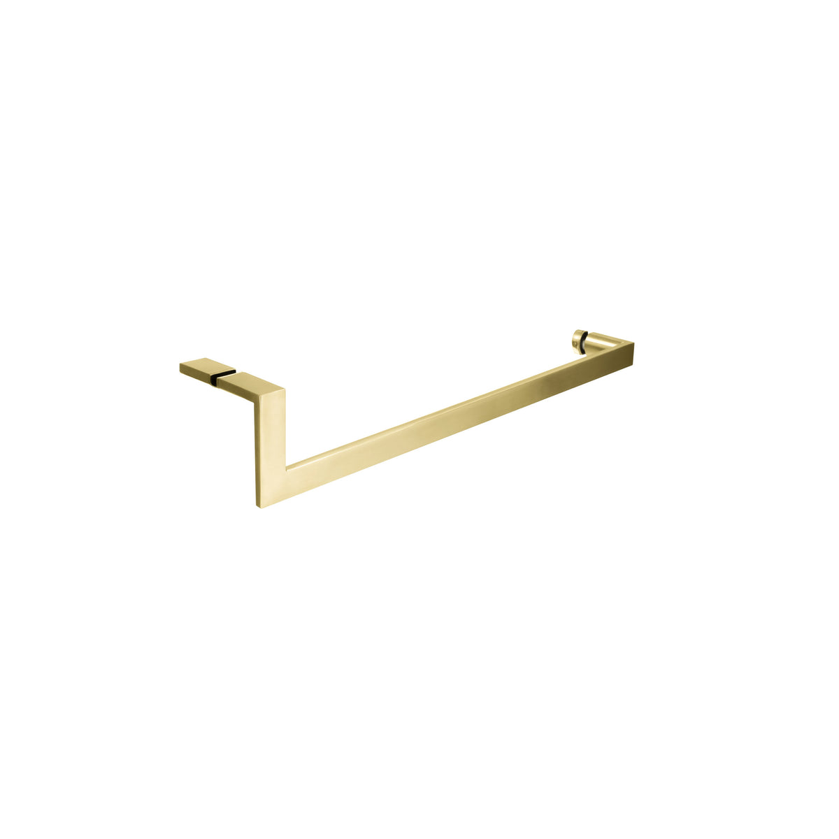 'J' Shape - Glass Door Handle Set - Towel Bar + Pull Knob