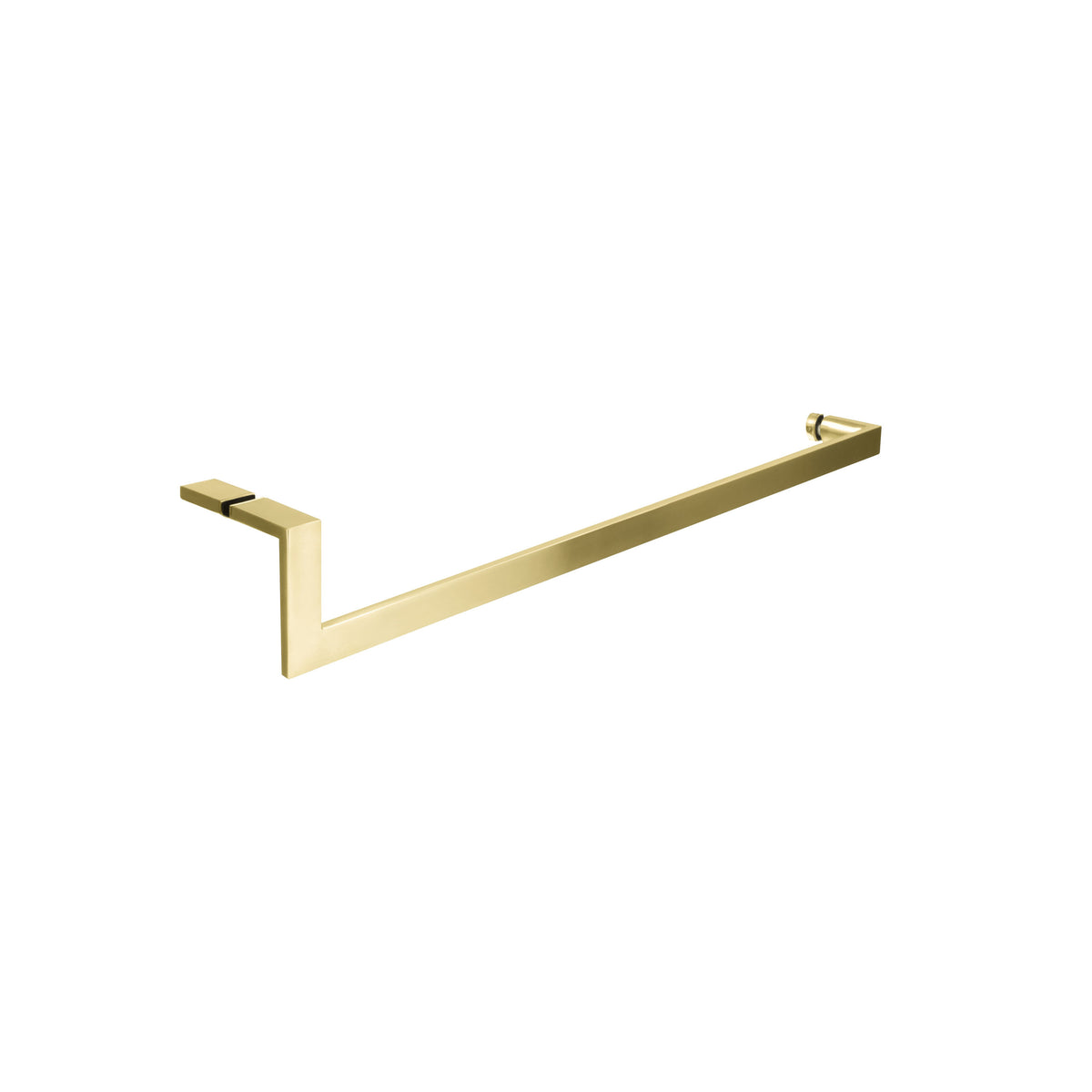 'J' Shape - Glass Door Handle Set - Towel Bar + Pull Knob