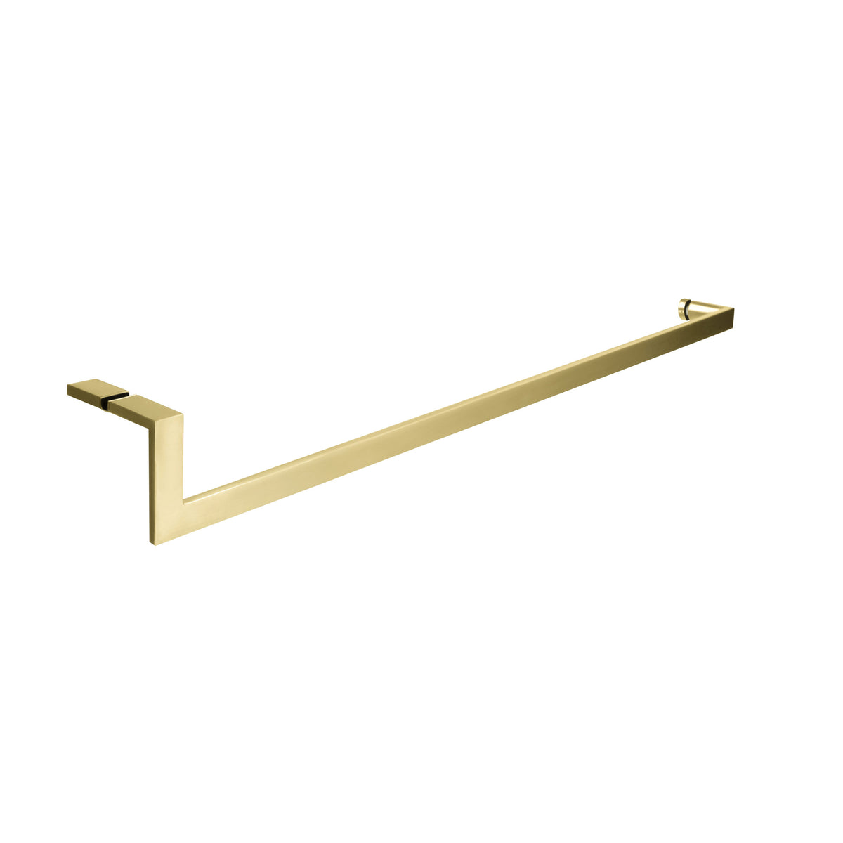'J' Shape - Glass Door Handle Set - Towel Bar + Pull Knob