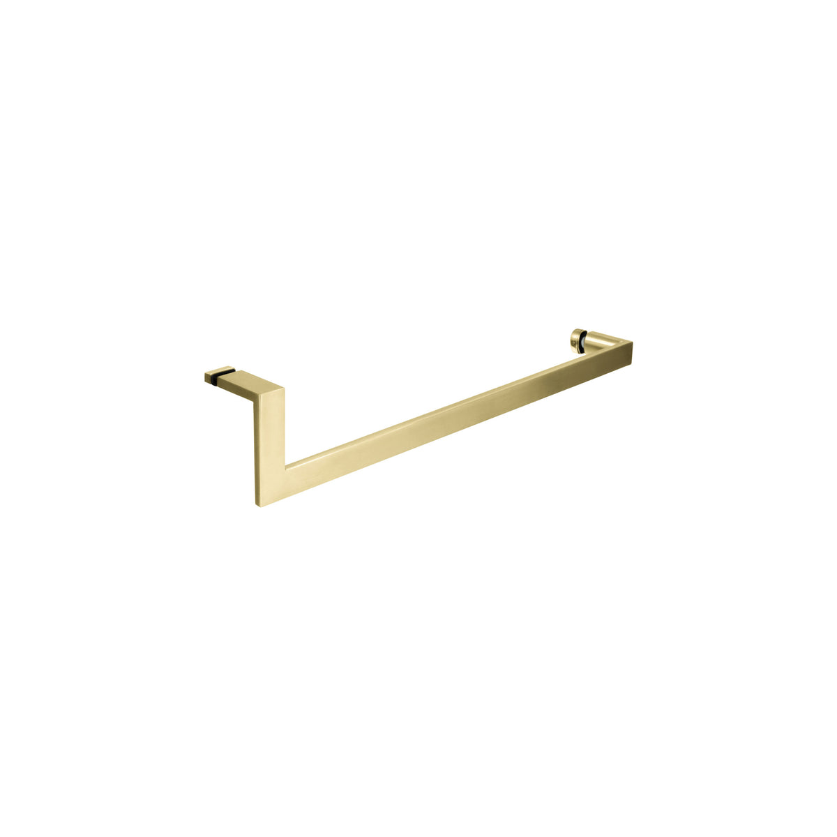 'J' Shape - Glass Door Handle + Towel Bar - Single Sided (with Back Side Cap)