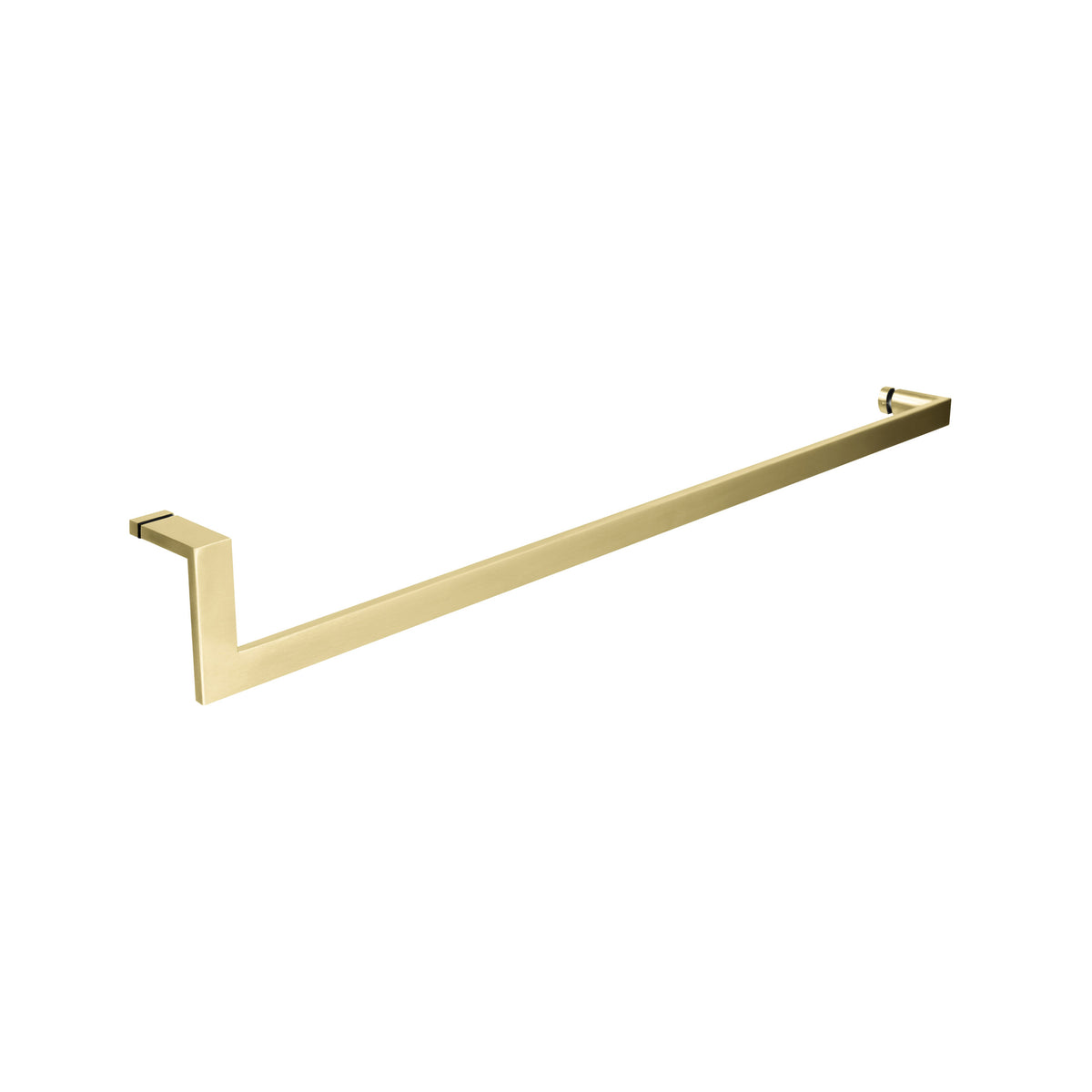 'J' Shape - Glass Door Handle + Towel Bar - Single Sided (with Back Side Cap)