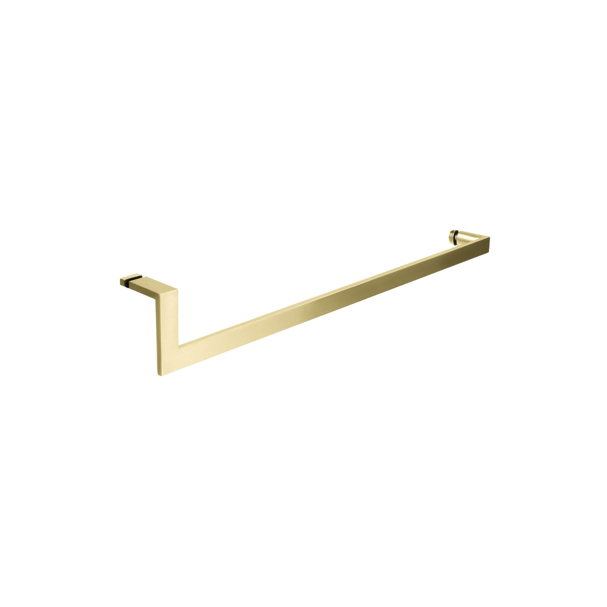'J' Shape - Glass Door Handle + Towel Bar - Single Sided (with Back Side Cap)