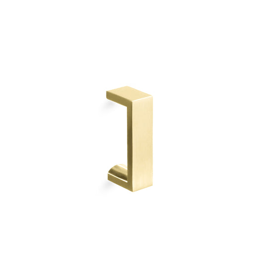 'U' Shape Door Handle - Thru Bolt Mount - Modern Door Handle - Appliance or Swing Doors - Satin Brass PVD