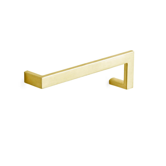 'J' Shape - Cabinet Pull - 5" [126mm] Center to Center (Modern Cabinet Pull Design) - Satin Brass PVD