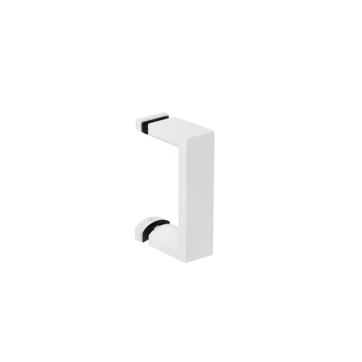 'U' Shape - Glass Door Handle - Single Sided (with Back Side Cap) - White