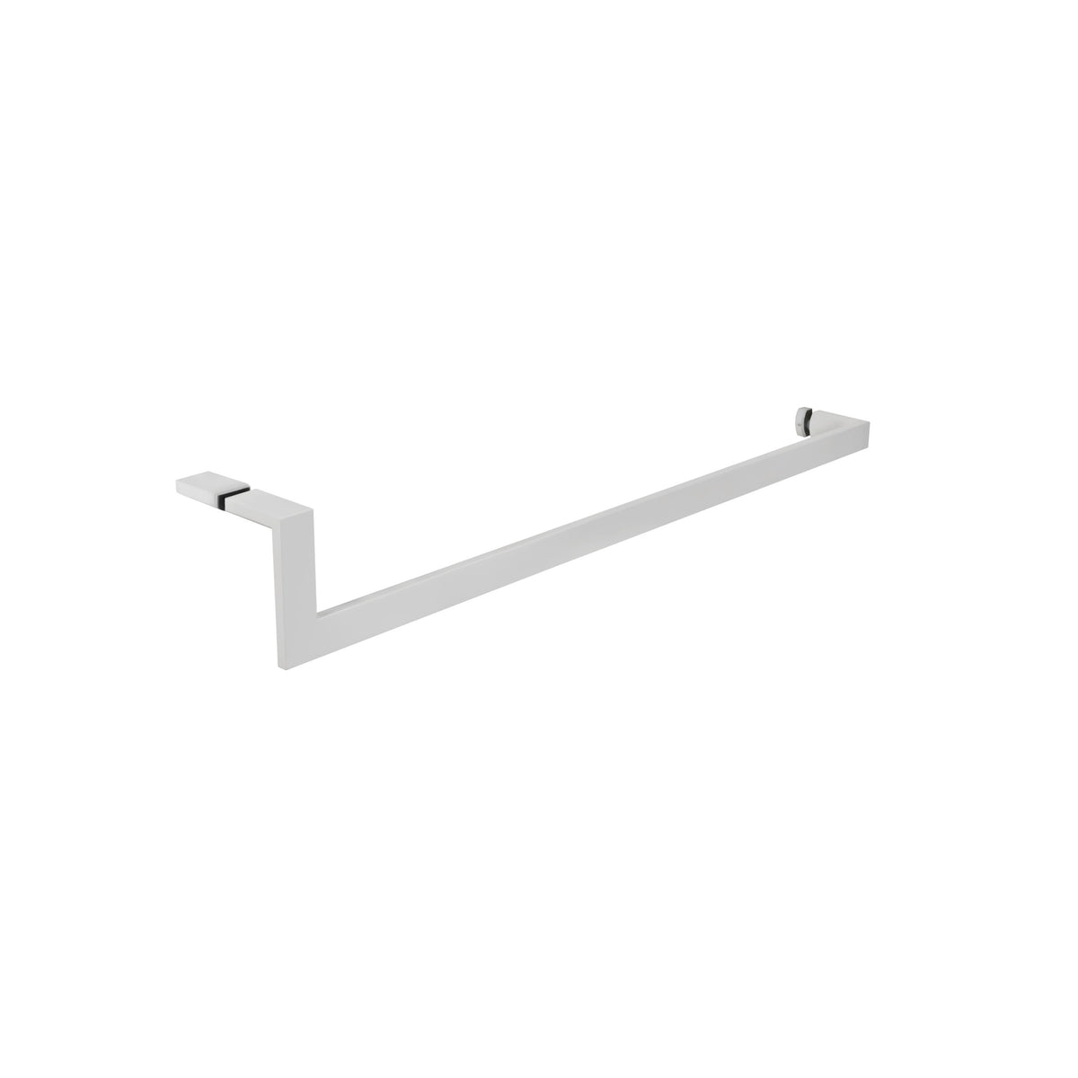'J' Shape - Glass Door Handle Set - Towel Bar + Pull Knob