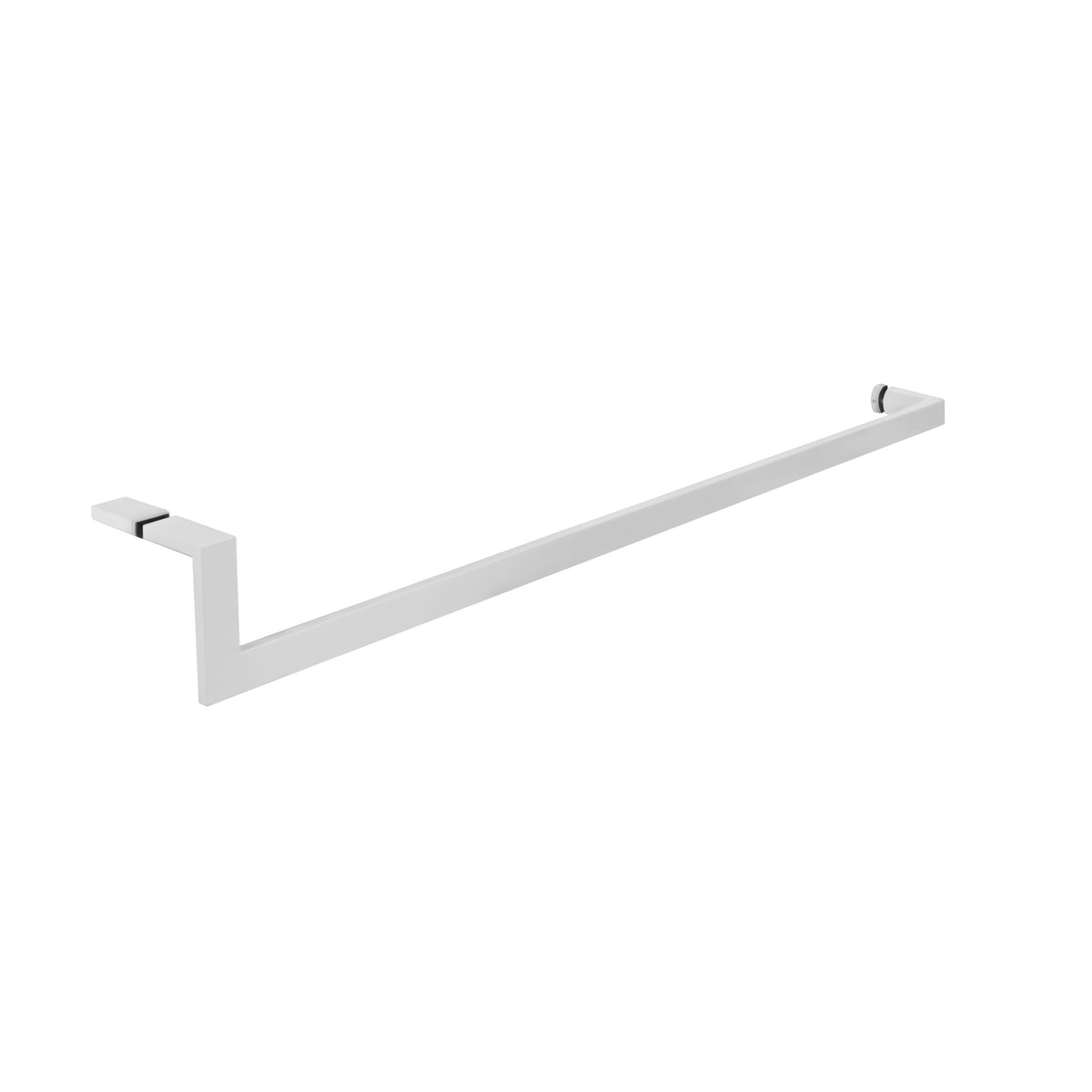'J' Shape - Glass Door Handle Set - Towel Bar + Pull Knob