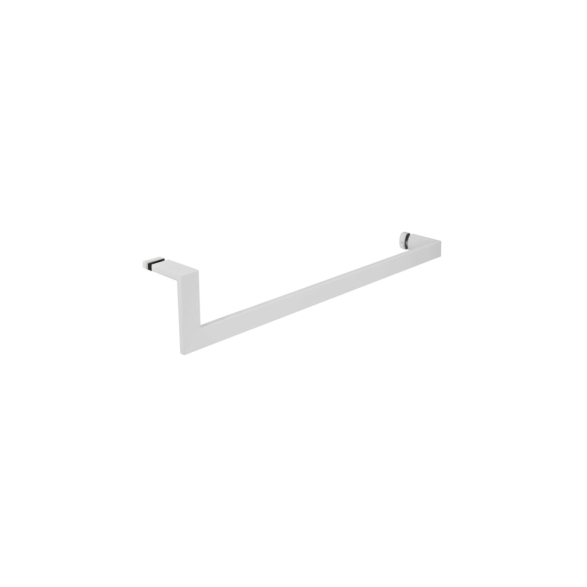 'J' Shape - Glass Door Handle + Towel Bar - Single Sided (with Back Side Cap)