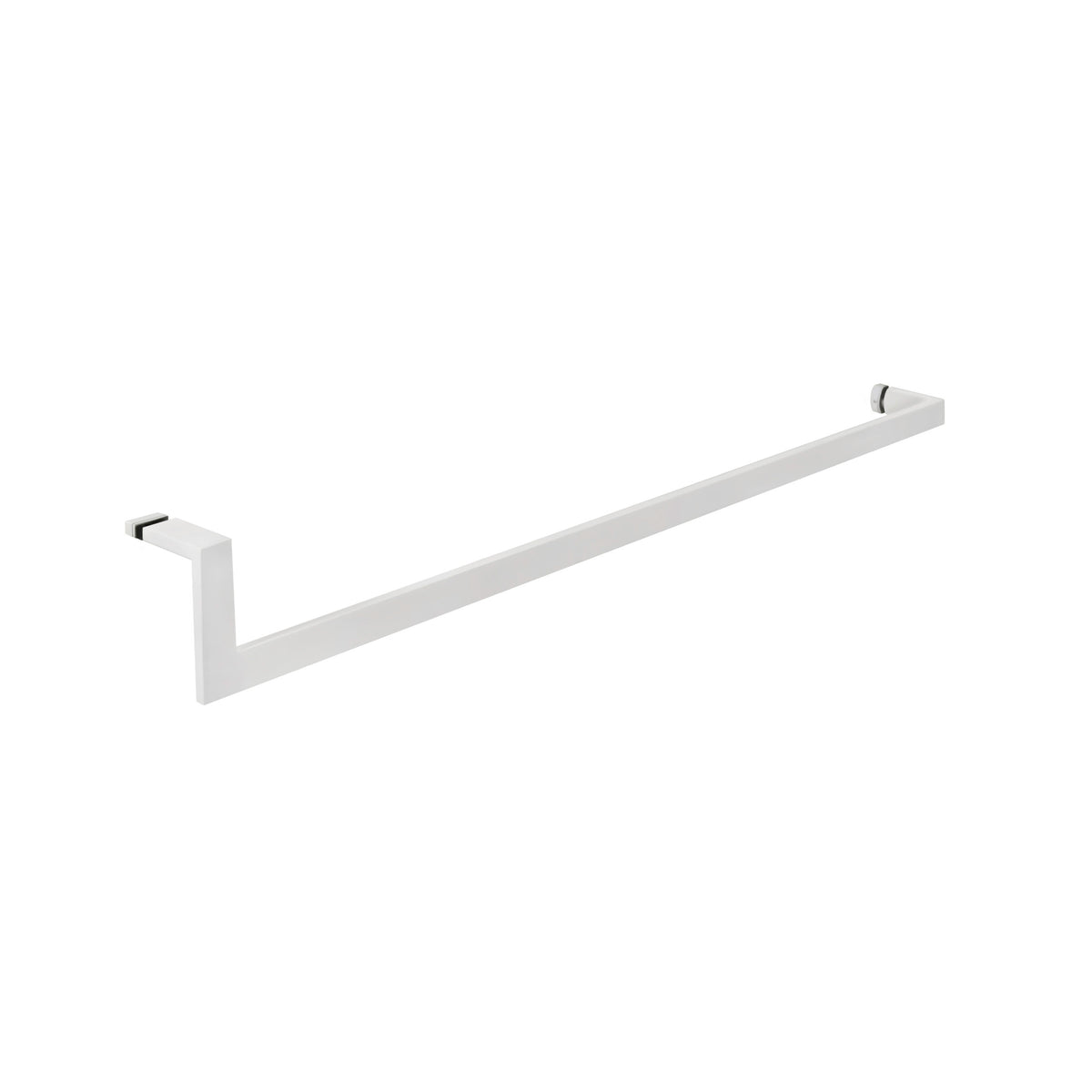 'J' Shape - Glass Door Handle + Towel Bar - Single Sided (with Back Side Cap)