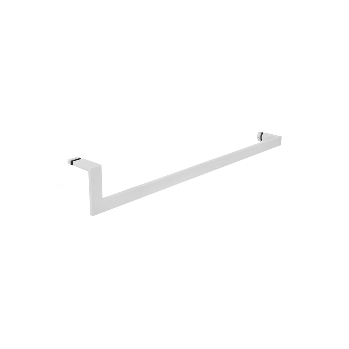 'J' Shape - Glass Door Handle + Towel Bar - Single Sided (with Back Side Cap)