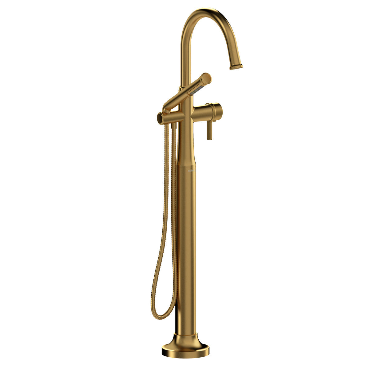 Momenti Thermostatic Single Hole Floor Mount Tub Filler Trim With C-Spout