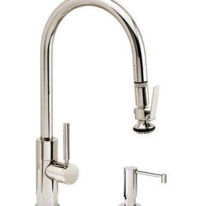 Waterstone Modern Prep Size PLP Pulldown Faucet | Angled Spout | Toggle Sprayer | 9960