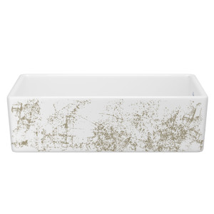 36 Inch Shaker Single Bowl Apron Front Fireclay Kitchen Sink - White | Model Number: MS3618WH