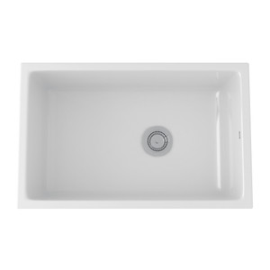 Allia 24 Inch Fireclay Single Bowl Undermount Kitchen Or Laundry Sink - White | Model Number: 6347-00
