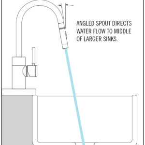 Waterstone Fulton Modern Prep Size PLP Pulldown Faucet | Angled Spout | Lever Sprayer | 10390
